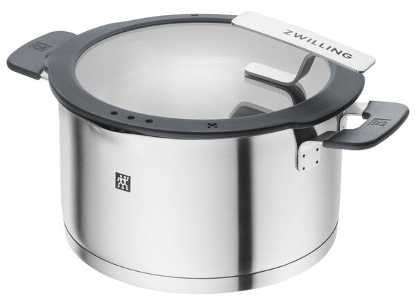 Комплект тенджери Zwilling Simplify 66870-005-0, 9 части, Sigma Classic+ дъно, Неръждаема стомана 18/10, Индукция, Сребрист