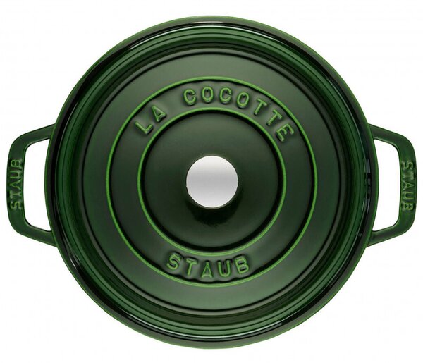 Чугунена тенджера Staub La Cocotte 40509-361-0, 6.7 л, 28 см, -20°C До 260°C, Емайл, Капак с капкова структура, Индукция, Зелен