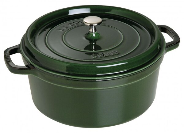 Чугунена тенджера Staub La Cocotte 40509-361-0, 6.7 л, 28 см, -20°C До 260°C, Емайл, Капак с капкова структура, Индукция, Зелен