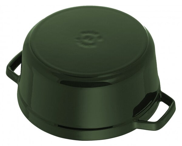 Чугунена тенджера Staub La Cocotte 40509-361-0, 6.7 л, 28 см, -20°C До 260°C, Емайл, Капак с капкова структура, Индукция, Зелен