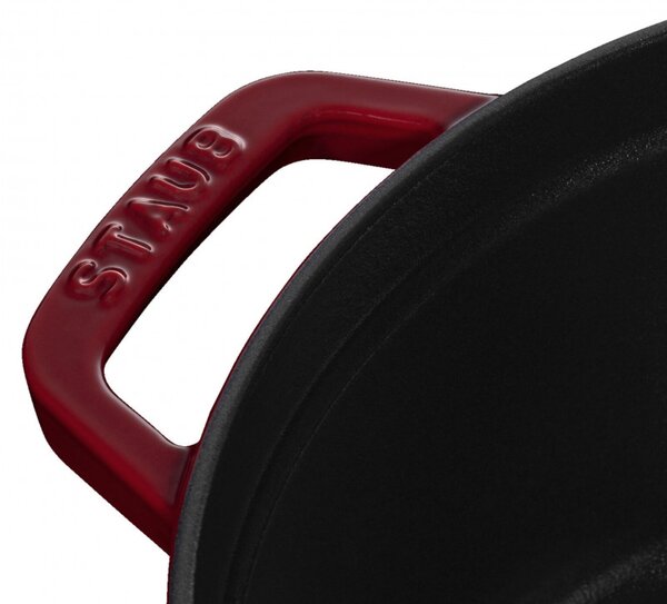 Чугунена тенджера Staub La Cocotte 40502-278-0, 6.7 л, 28 см, -20°C До 260°C, Емайл, Капак с капкова структура, Индукция, Бордо