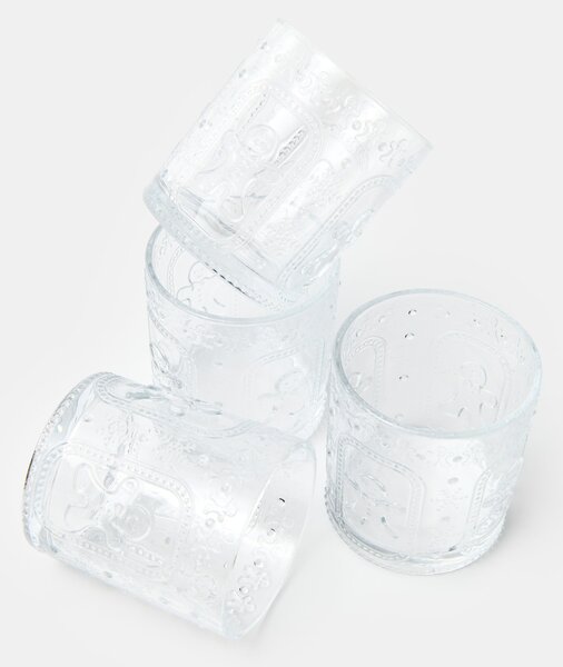Sinsay - Коледни чаши с релефен десен на джинджифилово човече 4 pack - clear