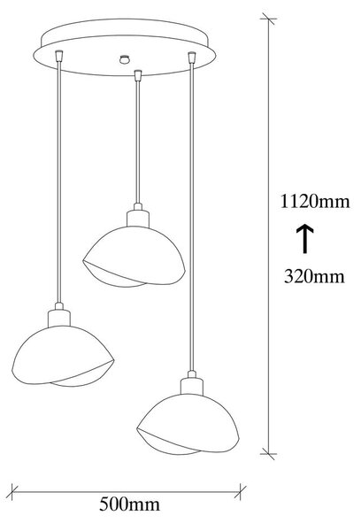 Черно висящо осветително тяло с метален абажур ø 50 cm Sivani – Opviq lights