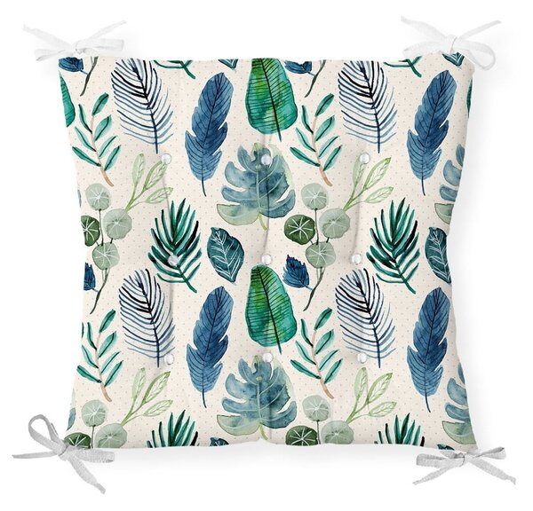 Възглавница за седалка на стол Navy Flower, 40 x 40 cm - Minimalist Cushion Covers