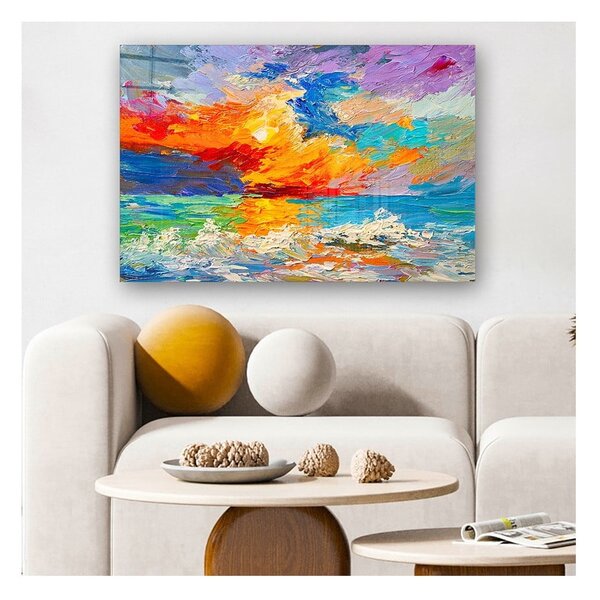 Картина върху стъкло 100x70 cm Abstract Sunset - Wallity