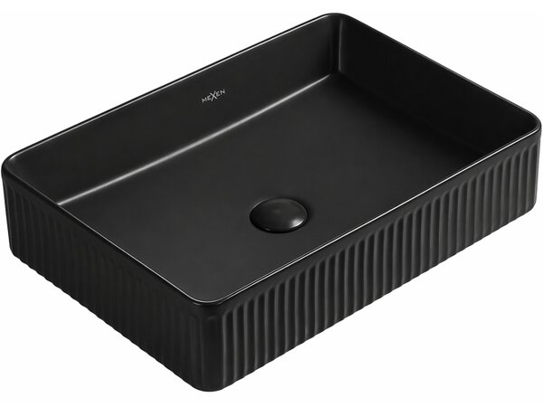 Mexen Grovo мивка за плот с ребра 50 x 34 см, черен мат - 22305085