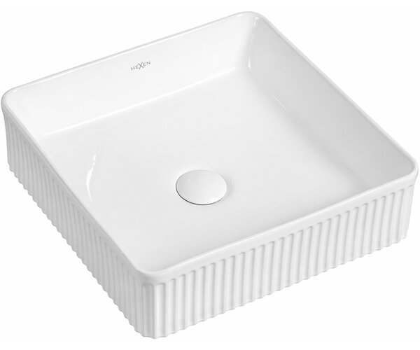 Mexen Grovo мивка за плот с ребра 37 x 37 см, бяла - 22303700