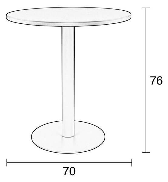 Метална кръгла маса за хранене ø 70 cm Metsu - Zuiver