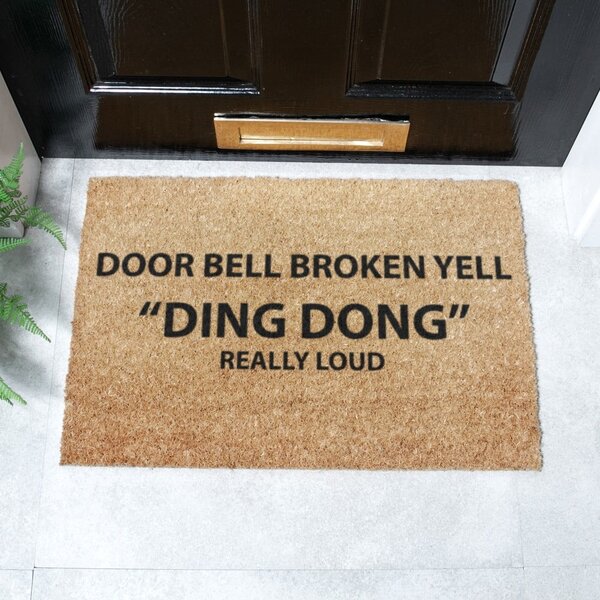 Изтривалка от кокосови влакна 40x60 cm Yell Ding Dong – Artsy Doormats