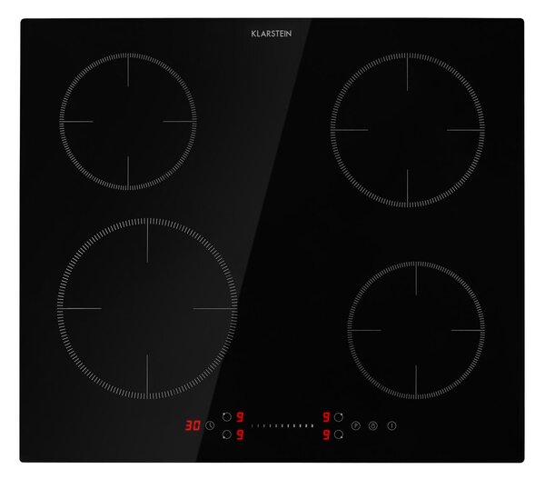 Klarstein Virtuosa EcoAdapt, индукционен плот, 4 зони, 7200 W, стъкло, черно