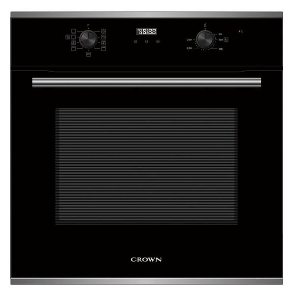 Фурна за вграждане Crown FCM 900 D BX, клас A, 70л. обем, хидролитично почистване, 10 функции, черна