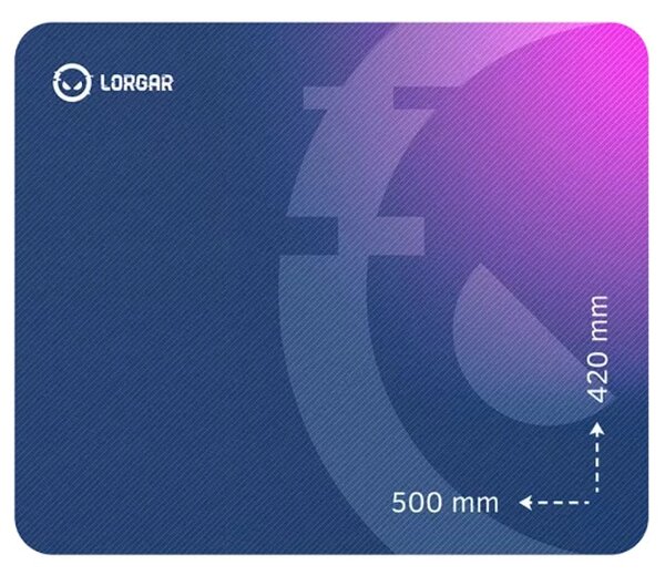 Подложка за мишка Lorgar Main 135, гейминг, лилава, 500 x 420 x 3 мм