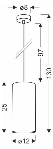 Бежова висяща лампа с абажур от ратан ø 12 cm Fleri - Candellux Lighting