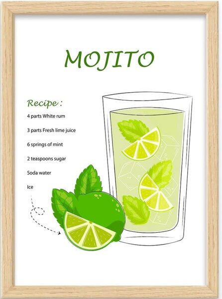 Плакат в рамка 40x55 cm Mojito - Wallity