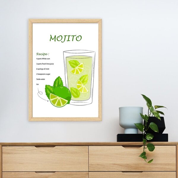 Плакат в рамка 40x55 cm Mojito - Wallity