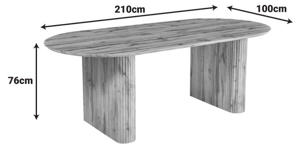 Трапезна маса NEMBOU mdf в цвят дъб 210x100x76см