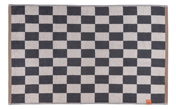 Антрацитен/бежов килим за баня за душ от органичен памук 50x80 cm Retro – Mette Ditmer Denmark