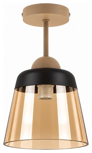 BRILAGI-LED Плафонен полилей R GLASS 1xE27/60W/230V Ø 15,5 см бежово/димно бежово
