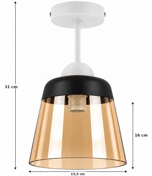 BRILAGI-LED Повърхностно монтиран полилей R GLASS 1xE27/60W/230V Ø 15,5 см бял/опушен бежов
