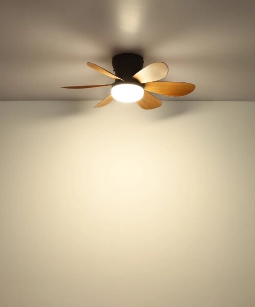 Globo 03625H -LED димируем таванен вентилатор DELORES LED/5W/230V 2700-6500K кафяв+ДУ