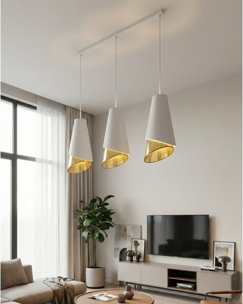 Полилей на кабел MODA 3xE27/15W/230V бял/златист