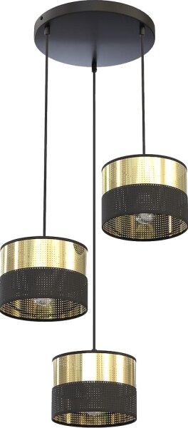 Елегантен полилей на кабел LUX 3xE27/15W/230V черен/златист