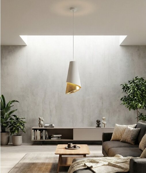 Полилей на кабел MODA 1xE27/15W/230V бял/златен
