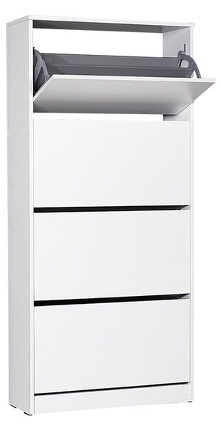 Шкаф за обувки Flat Duo TopMebel за 24 чифта в бял цвят 73x26x157cm
