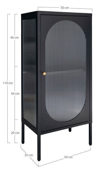 Черна метална витрина 50x110 cm Adelaide - House Nordic