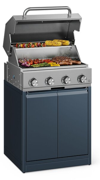 Klarstein WaldChef газов грил | 4 горелки | 30 mbar | 12800 W | чугунена скара | неръждаема стомана