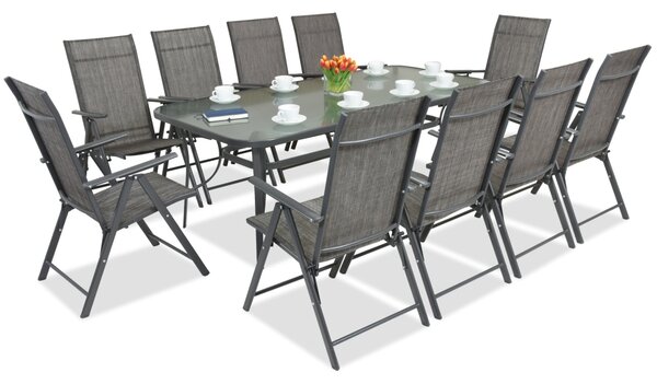Метални мебели за градина Modena/Rosario за 10 души с голяма маса 200 cm Garden Point антрацит