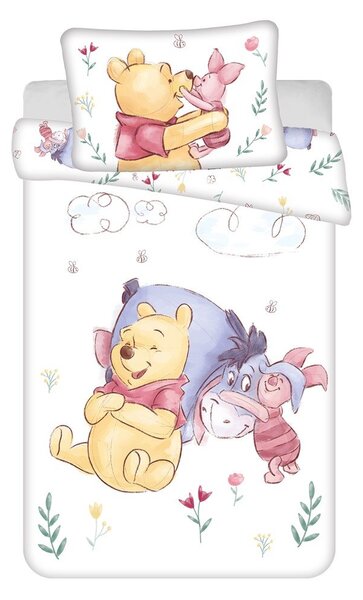 Памучно детско спално бельо за детско креватче 100x135 cm Winnie the Pooh "Pooh Hugs" – Jerry Fabrics
