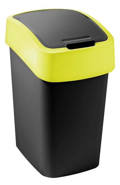Жълто/черно пластмасово кошче за боклук за рециклиране 9 l Flip Bin – Curver