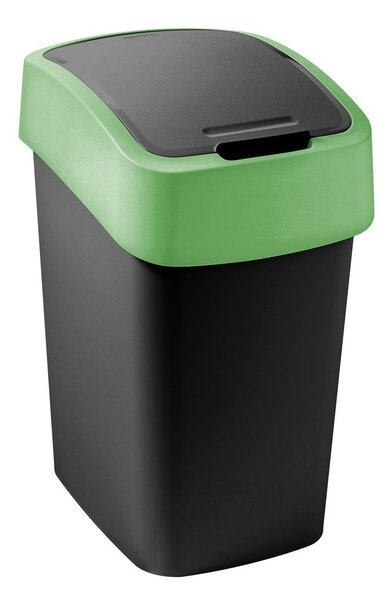 Зелено/черно пластмасово кошче за боклук за рециклиране 9 l Flip Bin – Curver
