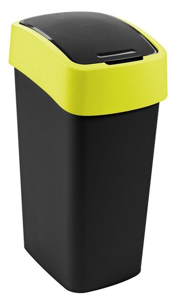 Жълто/черно пластмасово кошче за боклук за рециклиране 45 l Flip Bin – Curver