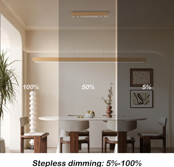 Brilagi - LED димируем полилей на кабел OAK SMART LED/30W/230V Wi-Fi Tuya дъб + дистанционно