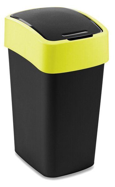 Жълто/черно пластмасово кошче за боклук за рециклиране 25 l Flip Bin – Curver