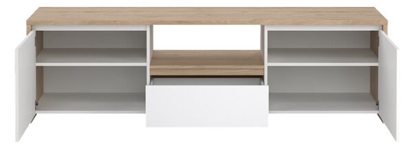 Маса за телевизор от дъбов декор в бял и естествен цвят 179x52x48 cm Next – Tvilum