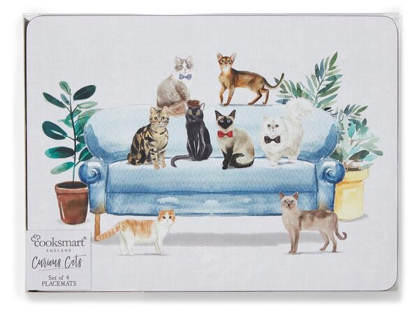 Коркова подложка 4 бр. 21,5x29 см Curious Cats - Cooksmart ®