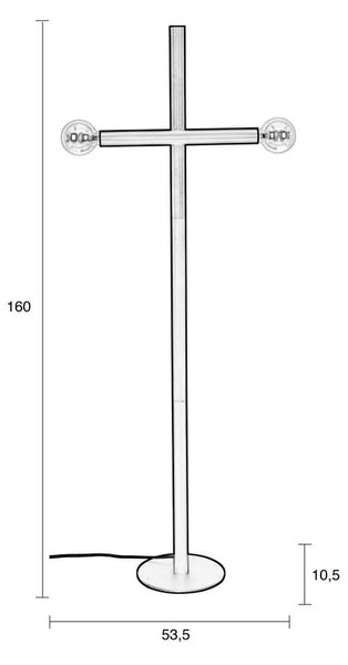 Черна подова лампа (височина 160 cm) Hawk - Zuiver