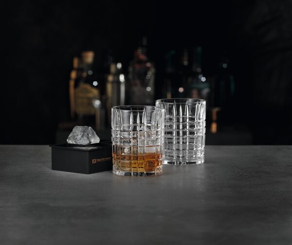 Комплект от 2 кристални чаши и ледогенератор Whiskey, 345 ml Square - Nachtmann