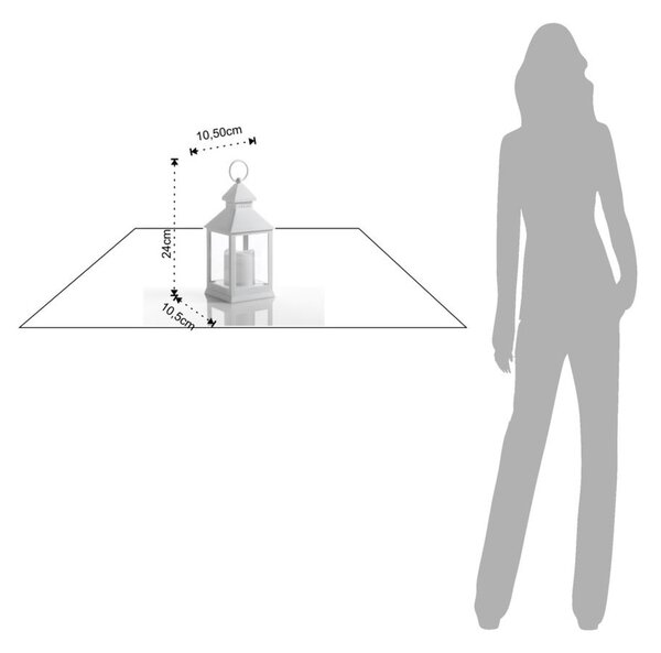 Малък бял декоративен LED фенер, подходящ за екстериор Lante - Tomasucci