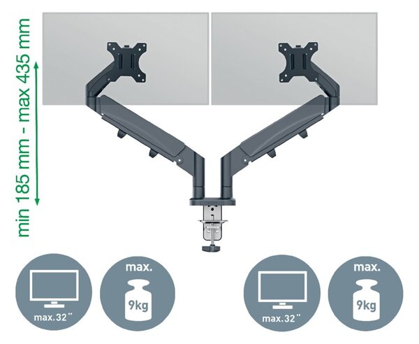 Държач за два монитора Ergo – Leitz