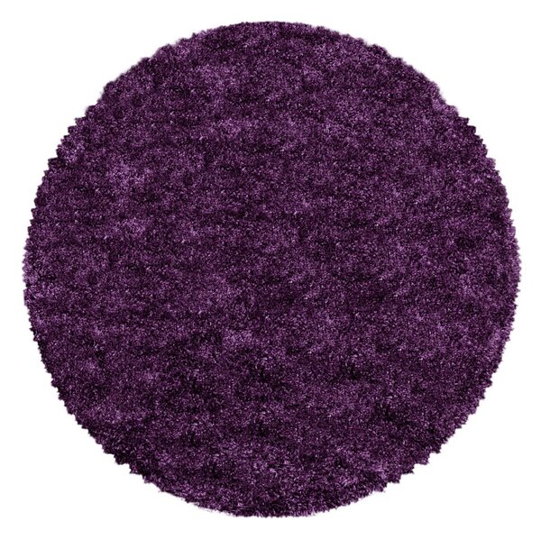 Тъмнолилав кръгъл килим ø 80 cm Fluffy – Ayyildiz Carpets