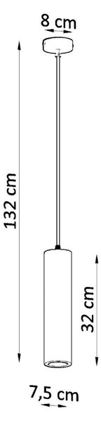 Бяло висящо осветително тяло с керамичен абажур ø 8 cm Santana – Nice Lamps