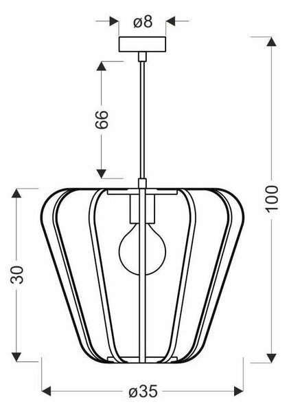 Черно метално висящо осветително тяло ø 35 cm Jonas - Candellux Lighting