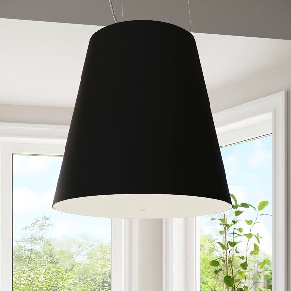 Черна висяща лампа със стъклен абажур ø 50 cm Tresco - Nice Lamps