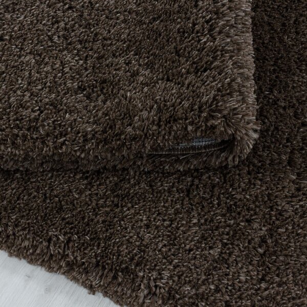 Тъмнокафяв кръгъл килим ø 120 cm Fluffy – Ayyildiz Carpets