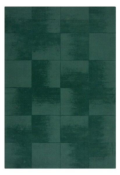 Ръчно изработен вълнен килим в петролен цвят 120x170 cm Demi Check Ombre – Flair Rugs