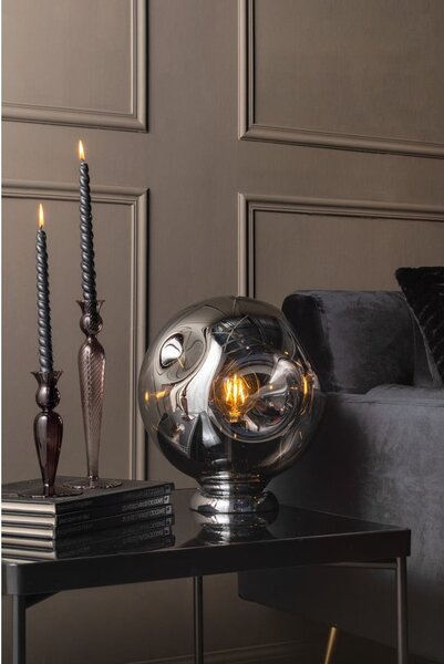 Свещник от сиво стъкло, височина 17 cm Swirl - PT LIVING